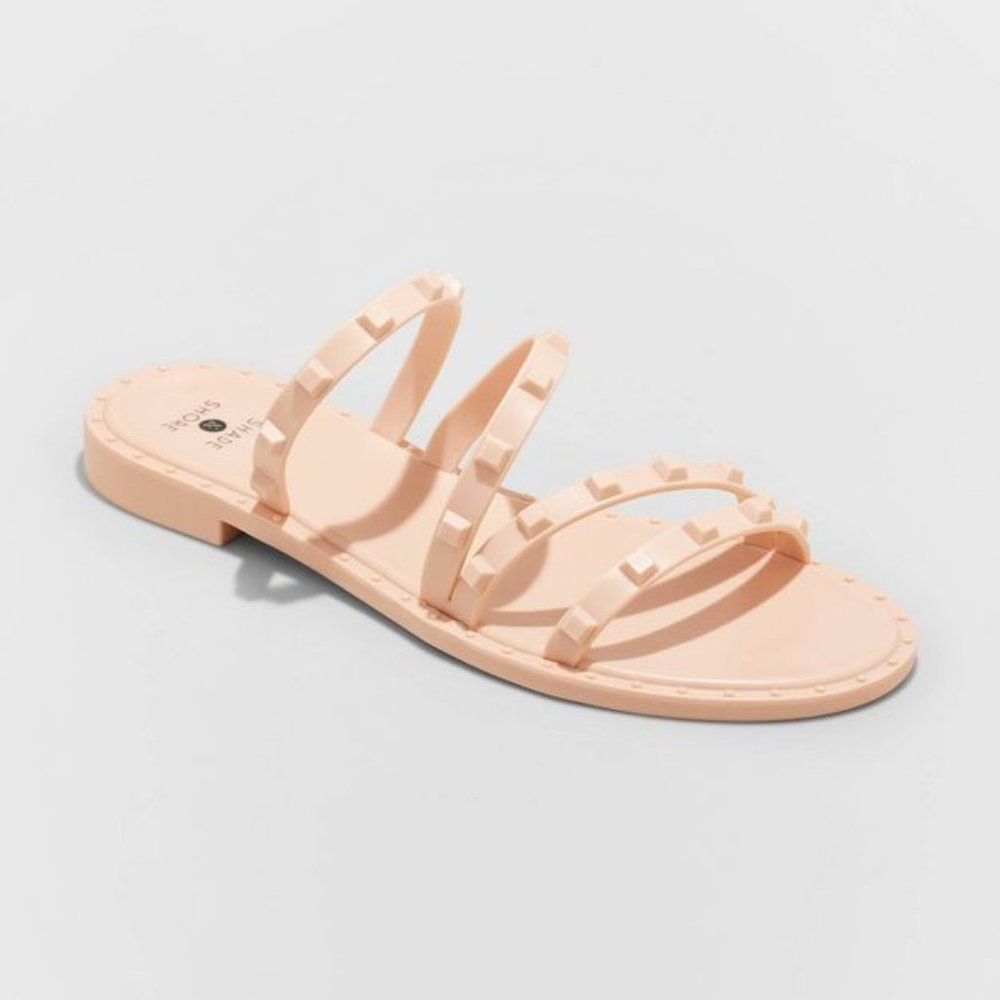 Women's Liv Jelly Slide Studded Sandals Blush - Shade & Shore